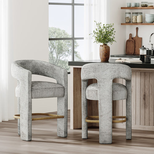 Ivy Upholstered Stool - Gray