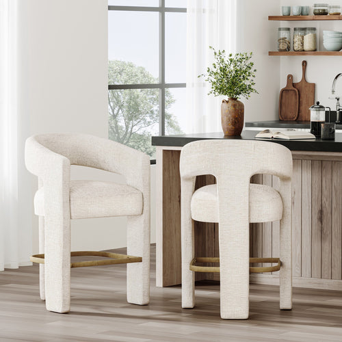 Ivy Upholstered Stool - Natural