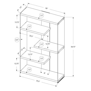 Dark Taupe Glass Bookcase