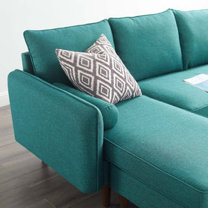 Naples Sectional - Teal Fabric
