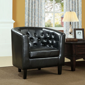 Chance Faux Leather Chair - Black